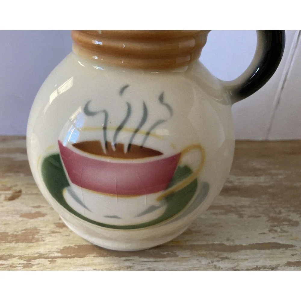 Vintage diner restaurant ware milk cream pitcher airbrushed design coffee cup